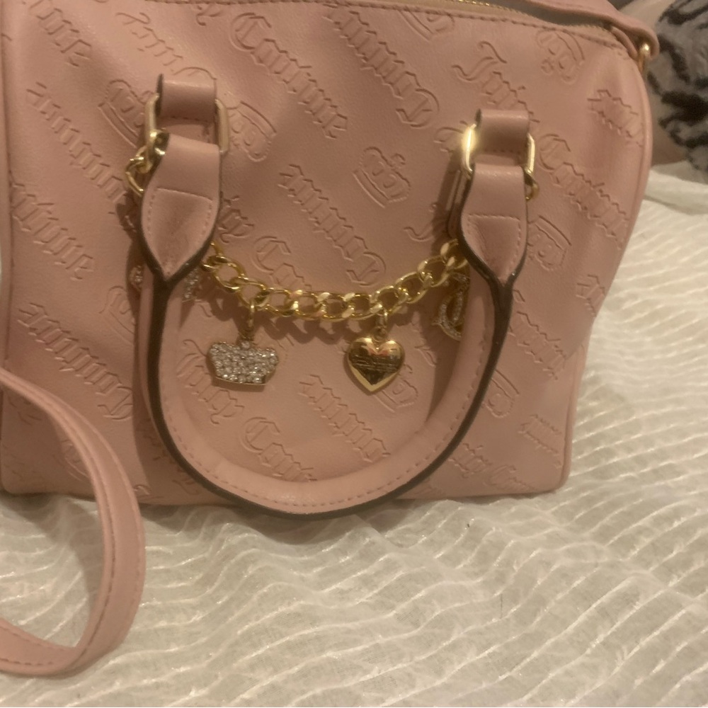 Juicy Couture Pink and Gold Crossbody Bag with Chain Detail
